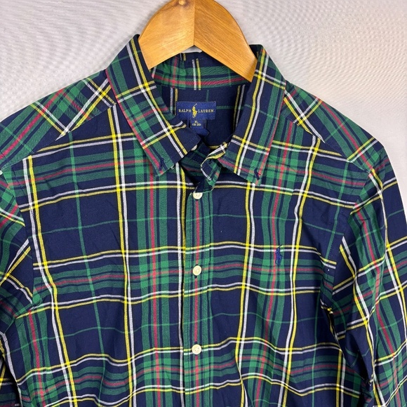 Ralph Lauren Boys Long sleeve Button Up Shirt Sz XL (18-20) Preppy Classic Navy - Picture 2 of 10